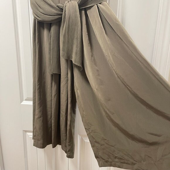 Vintage Wide-Leg Tie Pants Green – S - Picture 3 of 13